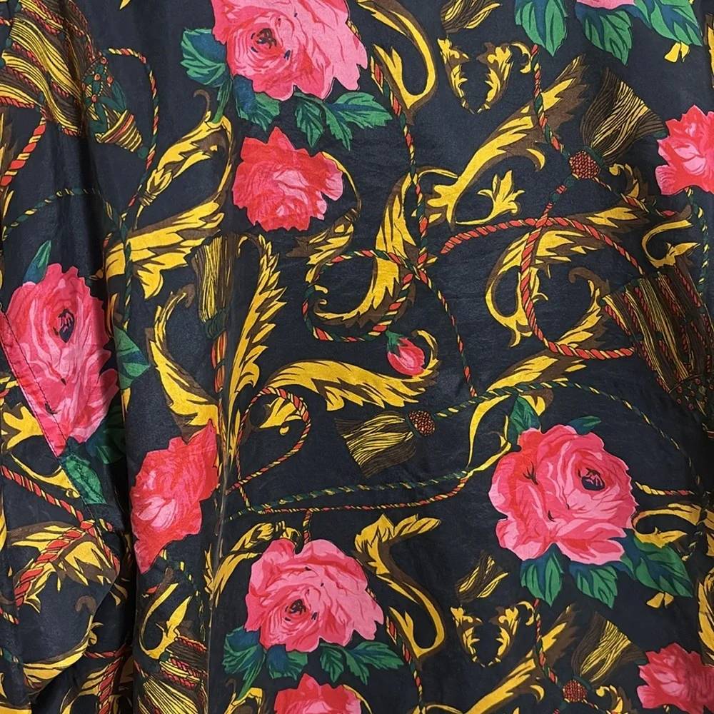 Outbrook Floral Silk Vintage Jacket Size Large - Picture 5 of 6
